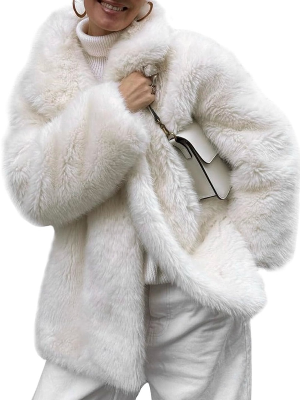 Ivory Faux Fur Coat
